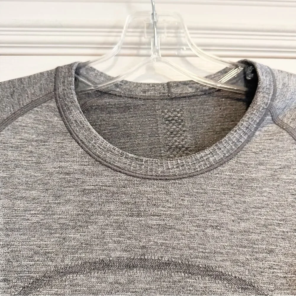 Lululemon Sparkly Run Swiftly Tech Long Sleeve Grey Heather Size 10 Shirt Top